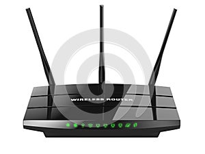 Black wireless router Wi-Fi