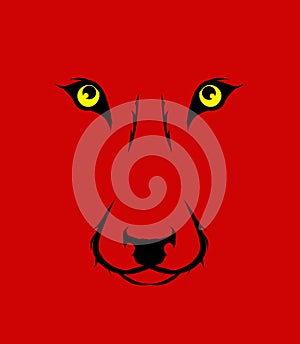 Black Wolf eyes Wolves poster logo design.