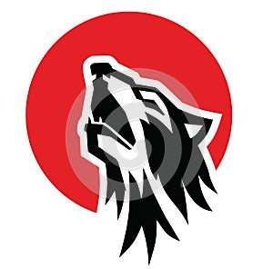Black wolf howl emblem
