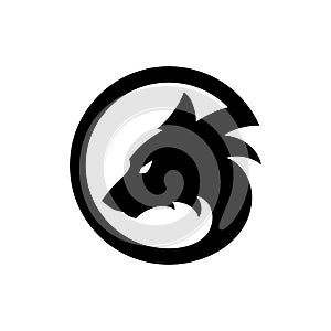 Black wolf logo icon