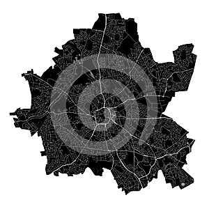 Black Wolverhampton city map, administrative area photo