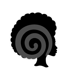 Black Woman with Afro Hair Silhouette Vector Illustration photo