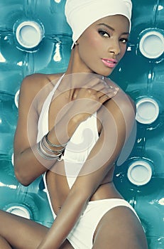 black woman in bikini