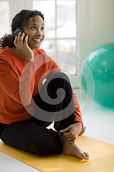 Black woman on cell phone