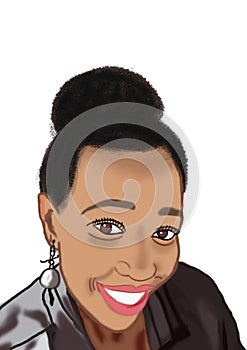 Black woman clip art portrait drawing