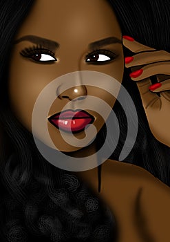 Black woman digital art illustration
