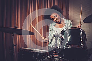 Black woman drummer