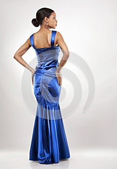 Black woman in evening gown