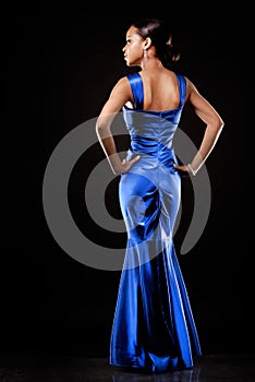 Black woman in evening gown