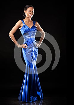 Black woman in evening gown photo