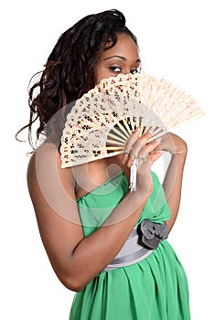 Black woman with fan