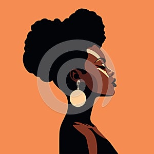 Black woman modern icon avatar. African woman design.