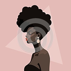 Black woman modern icon avatar. African woman design.