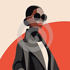 Black woman modern icon avatar. African woman design.