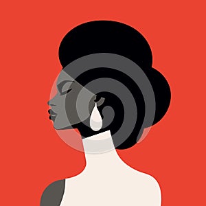 Black woman modern icon avatar. African woman design.