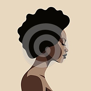 Black woman modern icon avatar. African woman design.