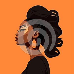 Black woman modern icon avatar. African woman design.