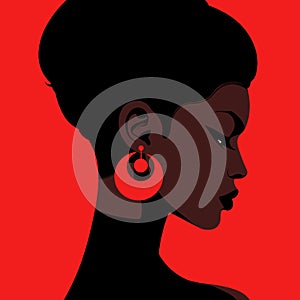 Black woman modern icon avatar. African woman design.