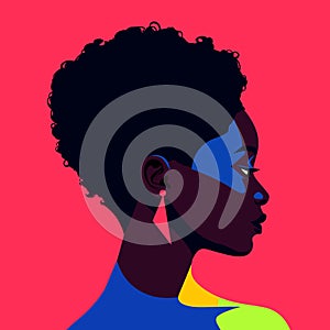 Black woman modern icon avatar. African woman design.