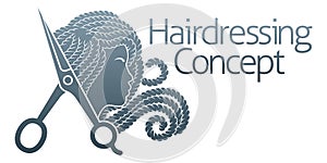 Black Woman Silhouette Hairdresser Hair Salon Icon