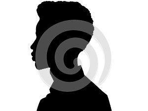 Black woman silhouette. Vector illustration of African American woman profile.