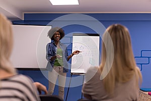 Black woman Speaker Seminar Corporate Business Meeting Concept