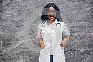 Black woman with stethoscope