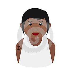 Black Woman with Undershirt Avatar Icon