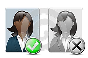 Black woman user icons. Vector