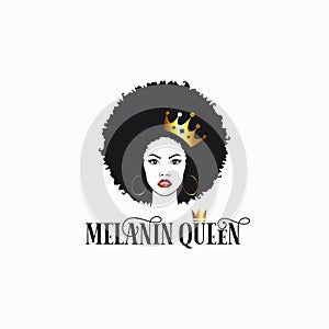 Black women with crown. Melanin Queen royalty. photo