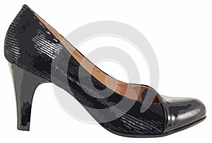 Black women`s high-heeled shoes