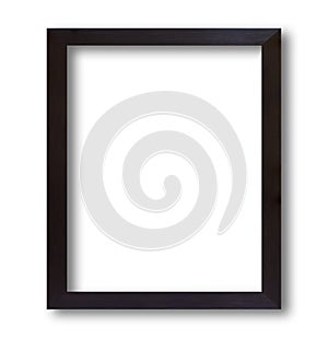 Black wood frame isolated on white background