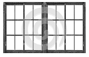 Black wood window frame