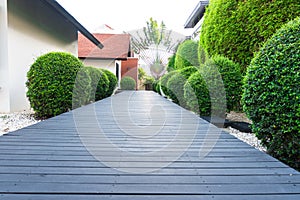 Black wooden garden path