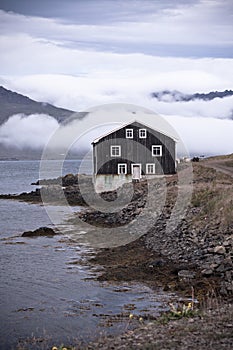 Black Wooden House in East Iceland