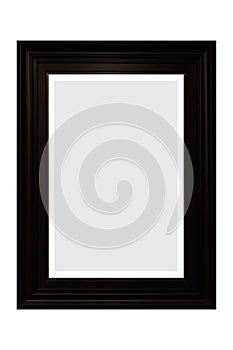black wooden picture frame  isolated on a white background
