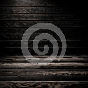 Black wooden planks background - ai generated image