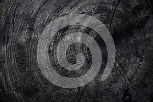 Black Wooden structural surface. Top view