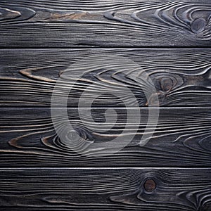 Black Wooden Structural Surface. Top View