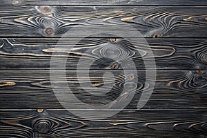 Black Wooden Structural Surface. Top View