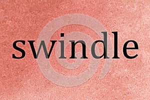 Black word swindle lettering illustration photo
