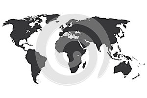 Black vector map on the world. photo