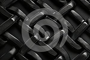 Black woven leather texture background