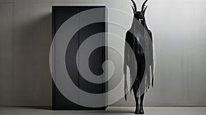 Black Wraith Statue And Cabinet: A Conceptual Photography Inspired By Rick Owens