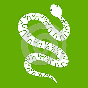 Black writhing snake icon green