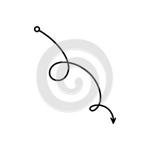 Black writhing and twisting arrows icon set