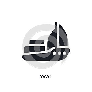 black yawl isolated vector icon. simple element illustration from transportation concept vector icons. yawl editable logo symbol