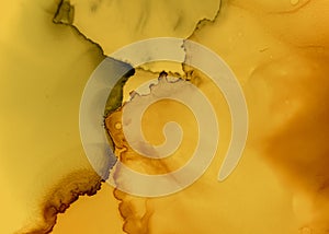 Black and Yellow Abstract Marble Pattern. Gray