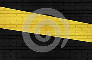 Black and yellow color brick wall texture for graphic background images