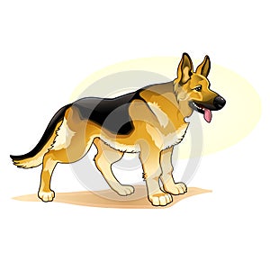 Black and yellow coloured dog amazing vector illustration. Cute cartoon dogs vector puppy pet characters breads doggy illustration